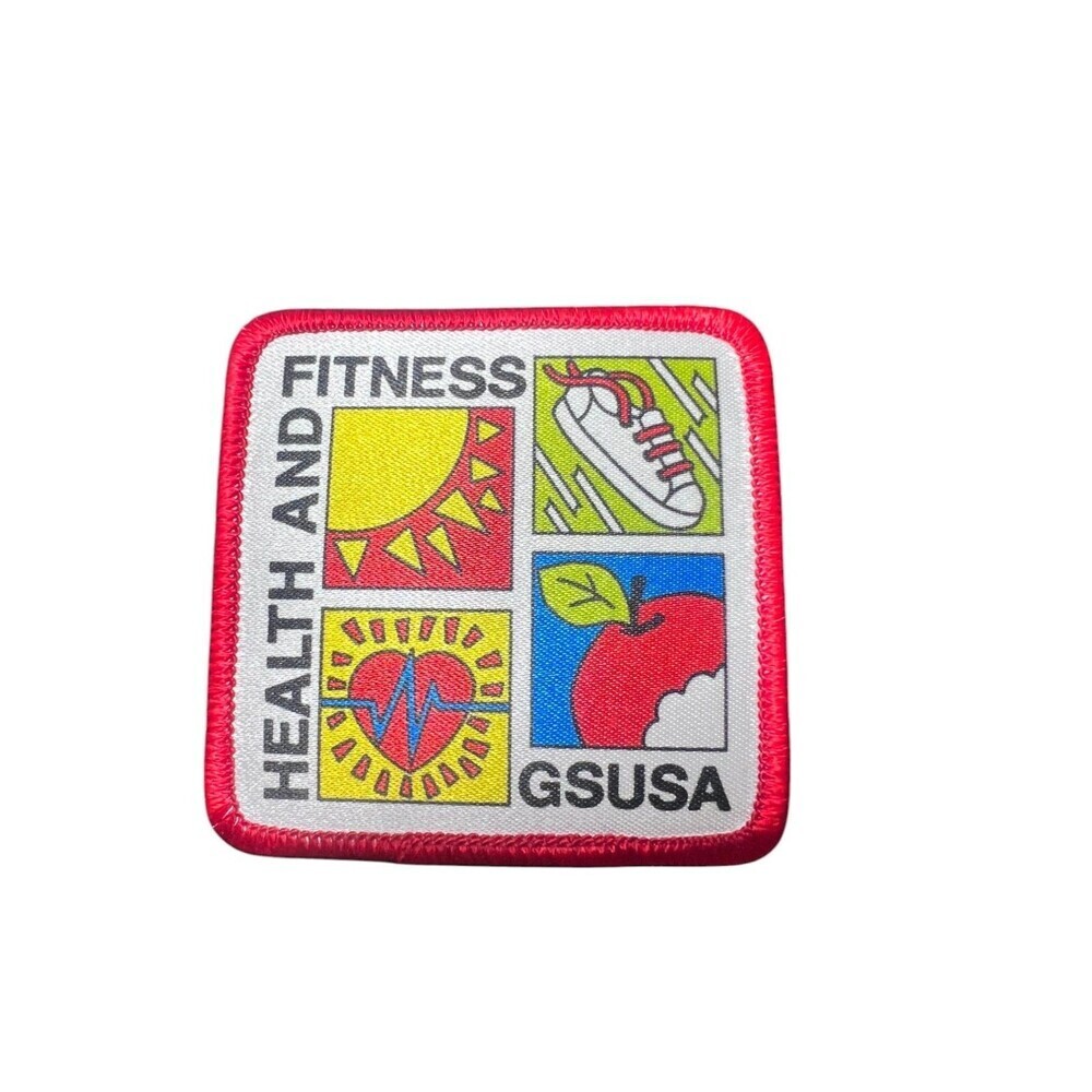 NEW 2000s GSUSA Health & Fitness Girl Scout 2" Embroidery Patch Collectible